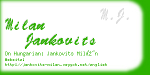 milan jankovits business card